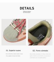 Zapatillas de deporte para mujer, zapatos para caminar, correr, informales, patrón de bloque de Color, cómodos, primavera y verano - details 3
