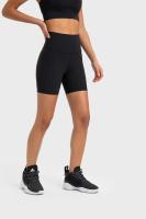 Pantalones cortos de gimnasio acanalados negros para mujer, pantalones cortos deportivos de cintura alta transpirables para Fitness, pantalones cortos de Yoga con realce, pantalones cortos para correr para mujer - details 7