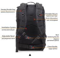 Mochila Táctica Impermeable de 50L Diseño Sólido de Nylon Ideal para Senderismo, Camping, Viajes Deportes y Exteriores - details 8