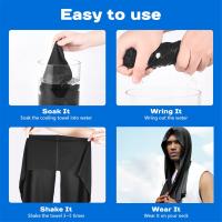 Toalla refrescante con capucha, toallas de refrigeración para cuello y cara, para Sauna, Yoga, Camping, entrenamiento, color negro - details 6