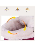 Botas de nieve cálidas antideslizantes para mujer, botines impermeables al aire libre, zapatos de senderismo de piel, zapatillas de felpa con cordones, Invierno - details 2