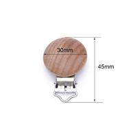 Cadena de madera de haya Natural para chupete, Clips redondos de 30mm para chupete, mordedor de grado alimenticio para bebé, juguetes para masticar, 30 piezas - details 1