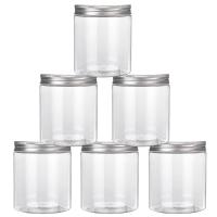 Tarro de plástico transparente de boca ancha, tarro vacío con tapas, contenedores de alimentos cosméticos, olla de muestra de crema facial, latas de paquete de galletas de caramelo, 6 piezas - details 0