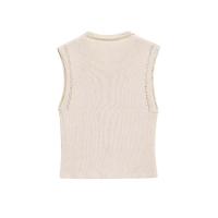 PB&ZA2025 chaleco de punto con cuello redondo sin mangas simple ajustado corto casual versátil top nuevo de verano ropa de mujer. - details 2