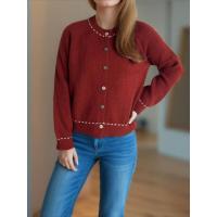 Ropa de mujer elegante de punto suelto con cuello redondo y manga larga a la moda para primavera y otoño - details 7