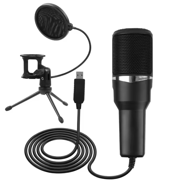 Micrófono profesional USB de 3,5mm para teléfono móvil, PC, portátil, estudio con cable, para hablar, Audio Vocal - 1