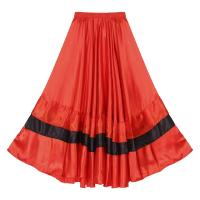 Falda doble Paso español para mujer, ropa de salón, Flamenco, baile latino, Tango, volantes escalonados, dobladillo ancho - details 7