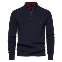 Día del padre 2025 Nuevo Otoño Cárdigans de algodón con cremallera para hombres Moda Casual Social Hombres Suéteres Cuello alto Cálido Invierno Suéter de punto Hombres - details 6