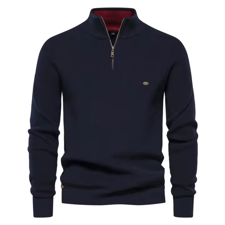 Día del padre 2025 Nuevo Otoño Cárdigans de algodón con cremallera para hombres Moda Casual Social Hombres Suéteres Cuello alto Cálido Invierno Suéter de punto Hombres - 1