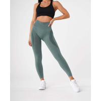 Leggings deportivos de cintura alta para mujer NVG de spandex con pantalones interiores suaves para ropa de gimnasio y fitness. - details 10