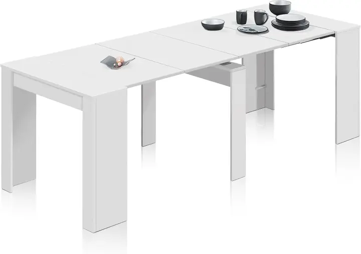 Mesa de Comedor Extensible Acabado en Gris Cemento Ideal para Sala de Estar o Cocina - 1