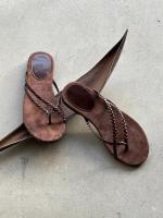 Chanclas planas, zapatos para mujer, ropa de verano, nuevo diseño de nicho casual, playa, vacaciones, sandalias con punta abierta. - details 40