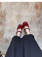 Bolsa francesa cabeza tacón medio solo zapatos nuevo estilo de hadas cabeza cuadrada tacón grueso Mary Jane trasero vacío solo zapatos - details 25
