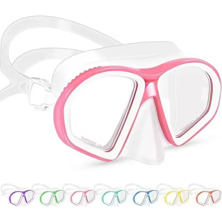 Gafas de Natación para niños, Gafas de Vidrio Templadas con protector nasal, Gafas de Natación, Máscara de Buceo y Máscara de snorkel para niños de 6 a 14 años. - 1