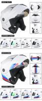 Casco de moto con lente de doble capa, modular de seguridad abatible, unisex con visera, homologado DOT - details 7