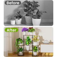 8 Niveles 131cm Estante para Plantas de Madera y Metal Estante de Esquina para Múltiples Macetas Soporte para Plantas Interior Adecuado para Exterior, Balcón, Sala, Oficina, Negro - details 35
