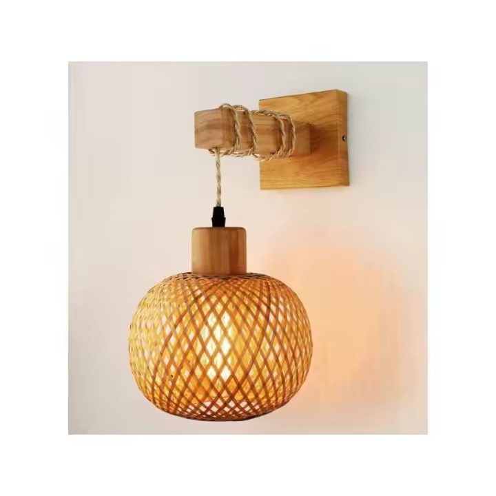 Lámpara de pared de madera para dormitorio, candelabro de iluminación para sala de estar y pasillo - 1