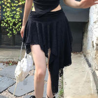 BUNO-falda de encaje asimétrica de estilo coreano, atuendos de fiesta sexys a la moda, falda corta de cintura baja, ropa de discoteca estética dulce - details 10