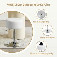 Taburete de Maquillaje Redondo Pequeño Giratorio de Altura Ajustable Taburete Bar Bajo PU para Tocador, Dormitorio, Oficina en Casa y Salón Blanco, BH14ws-1 - details 7
