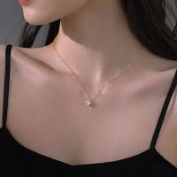 Collar Chapado en plata de ley 925, cadena de clavícula de circonita AAA brillante única versátil para mujer, joyería de boda al por mayor - details 5