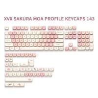 143 Keys Pink MOA Profile PBT Keycaps Customs Dye Sub Key caps for 61/87/104 Cherry MX Switch Gaming nical Keyboard - details 4