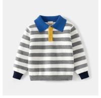 Suéteres a rayas para niños, jersey para bebés pequeños, cuello tipo Polo, prendas de punto para niños, ropa de invierno para niños - details 5