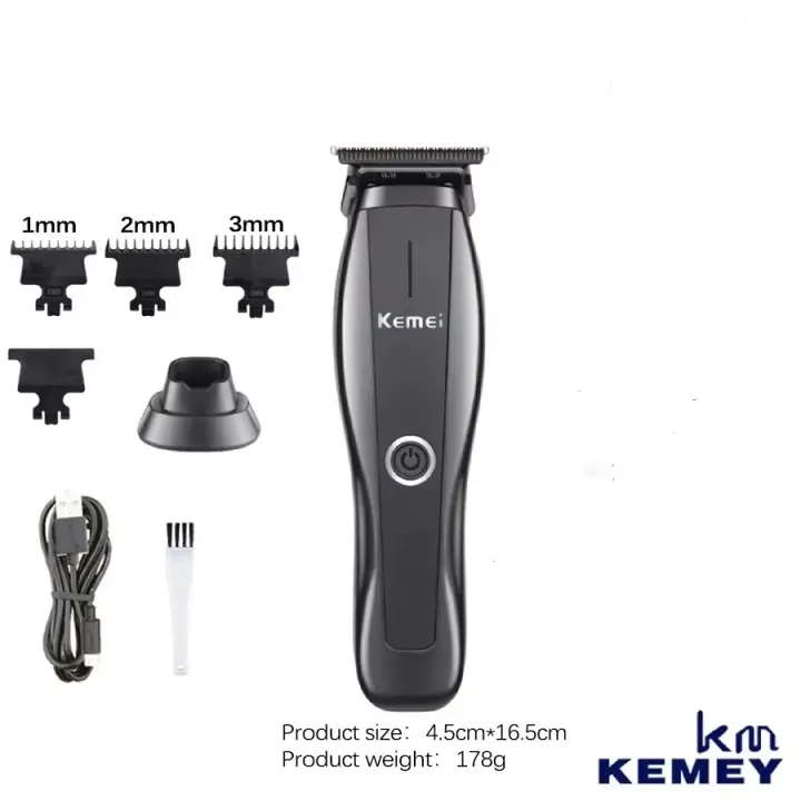 Kemei-cortadora de pelo profesional, cortadora de bordes recargable inalámbrica, cortadora de barba eléctrica, máquina cortadora de acabado - 1