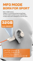 Auriculares de Conducción Ósea IPX8 Impermeables Deportivos Inalámbricos Bluetooth 5.4 con Sonido HiFi Estéreo Ideal para Natación - details 4