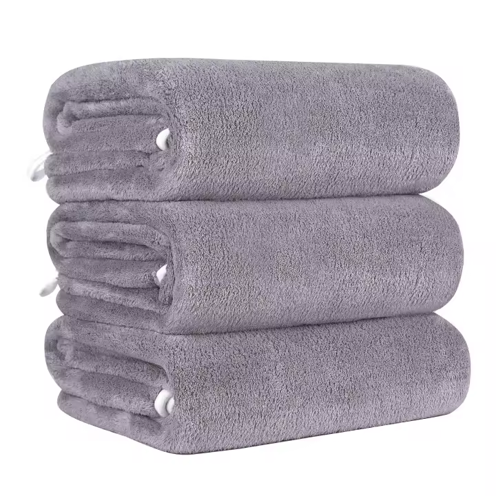 Juego de 3 toallas de baño grandes, de secado rápido, muy absorbentes, para ducha, deportes, 70X140CM - 1