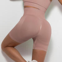 Pantalones cortos de yoga para mujer, leggings deportivos sin costuras de cintura alta con control de barriga para correr - details 15
