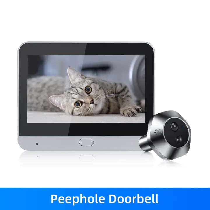 Cámara de mirilla Tuya con Audio de 2 vías, timbre inteligente WiFi para el hogar, visión nocturna PIR, detección de movimiento, visor de puerta Digital - 1
