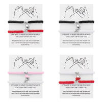 2 unids/set corazón romántico magnético atraer pareja para Mujeres Hombres moda cuerda trenzada pulsera a juego joyería de amistad - details 0
