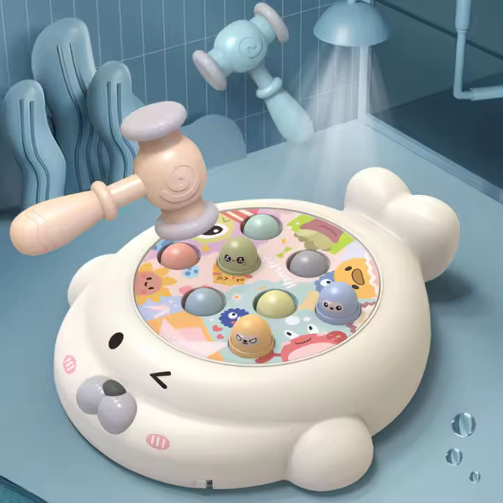 Juguetes sensoriales educativos para niños, martillo de música de Topo, juego de golpeo, sonajeros de sonido de percusión de animales lindos - 1