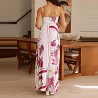 Vestido largo playero estilo bohemio vintage 2025 para mujer, con tirantes finos, espalda descubierta, estampado de sol, estilo swing. - details 14
