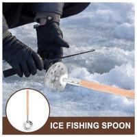 Cuchara de pesca de hielo dentada, cuchara de hielo de Metal, cuchara de filtro de pesca en hielo, cuchara de aterrizaje de peces - details 4