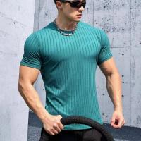 Camiseta de Fitness elástica para hombre, Camiseta deportiva ajustada de manga corta, ropa deportiva para correr - details 1