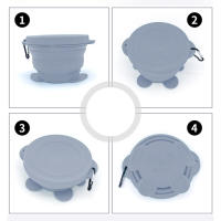 Cuencos plegables con tapa para perro, cuenco portátil con Clip, alimentador emergente para mascotas, perros y gatos - details 6