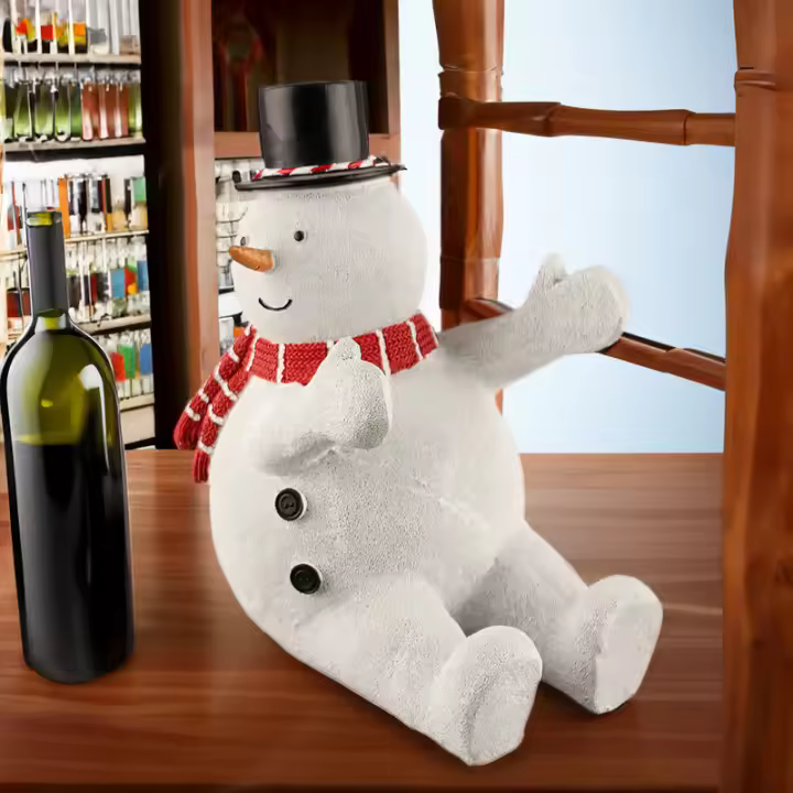 Adorno de Oso de Niebla Nórdica Navideño Resina Rojo Vino Rack para Sala de Estar Mesa de Comedor - 1