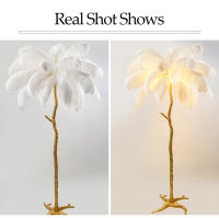 Lámpara de pie con plumas, luminaria moderna para sala de estar, restaurante, oficina, dormitorio, decoración de plumas - details 11