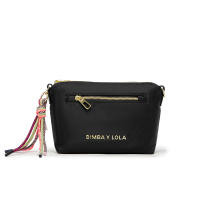 Bolso de hombro negro, nuevo bolso de mujer con cordón, bandolera de nylon con cremallera dorada - details 17
