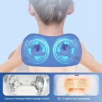Almohada eléctrica de masaje para el cuello, almohada en forma de U, se adapta al cuello, calefacción ajustable para masajear y relajarse, algodón con memoria duradera - details 3