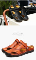 Sandalias de verano para hombre, sandalias de cuero para hombre, sandalias romanas clásicas, zapatillas suaves para exteriores, sandalias de goma para playa para hombre, sandalias de Trekking - details 3