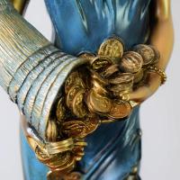 Estatua de Fortuna con los ojos vendados, griega antigua diosa romana de La Fortuna, escultura de suerte azul Vintage, decoraciones de la suerte para el hogar - details 9