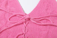 BUNO-Pelele con espalda descubierta de ganchillo para mujer, pelele Sexy con cuello Halter y fruncido, ajustado, elástico, Hipster, para entrenamiento - details 9