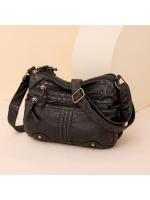 Bolso de Hombro Oblicuo de Cuero Suave Diseño Gráfico Lining de Poliéster Exterior de Denim - details 4