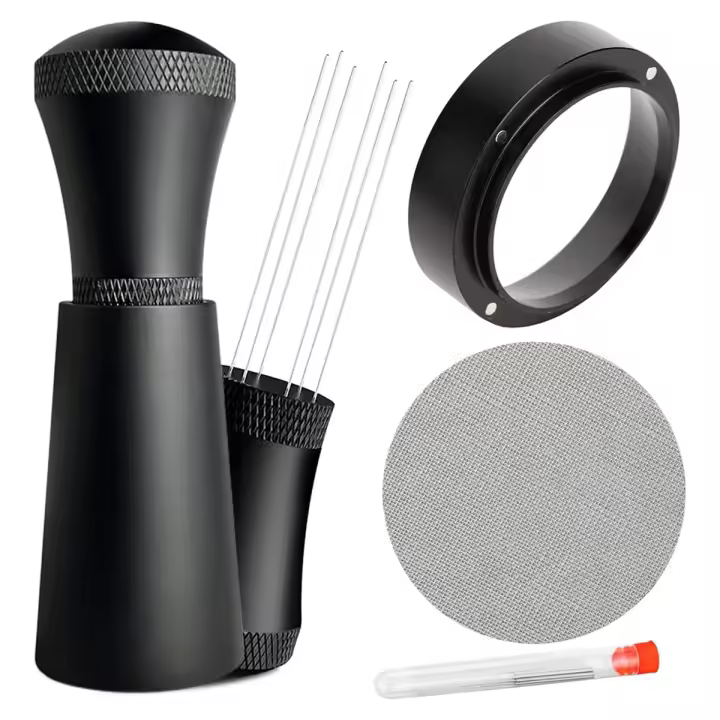 Embudo dosificador de Espresso, herramientas WDT, pantalla de Puck, agujas de acero inoxidable, agitador de café, herramienta de distribución, 58mm - 1