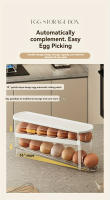 Caja de almacenamiento de huevos rodante para puerta lateral de refrigerador que ahorra espacio - Plástico duradero, no necesita pilas, compartimentos transparentes de 2 niveles para fácil acceso y organización de huevos, organizador de cocina y refrigera - details 2