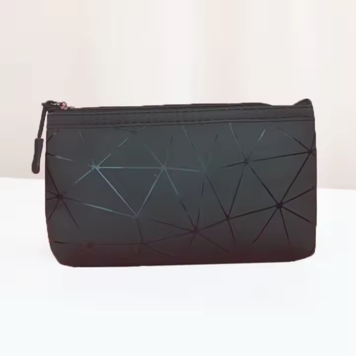 Bolso pequeño impermeable de PU para maquillaje, organizador de cosméticos, bolsa de almacenamiento para mujeres con cierre de cremallera, estilo casual. - 1