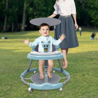 Cochecito andador azul mejorado para bebé, actividad de juego, música, coche de juguete ajustable para bebés de 6 a 18 meses - details 0