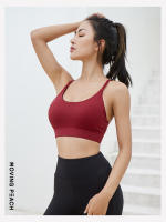 Sujetador deportivo Moving Peach para mujer, sostén de entrenamiento de impacto medio para correr, Top corto Sexy de malla, GBE - details 1
